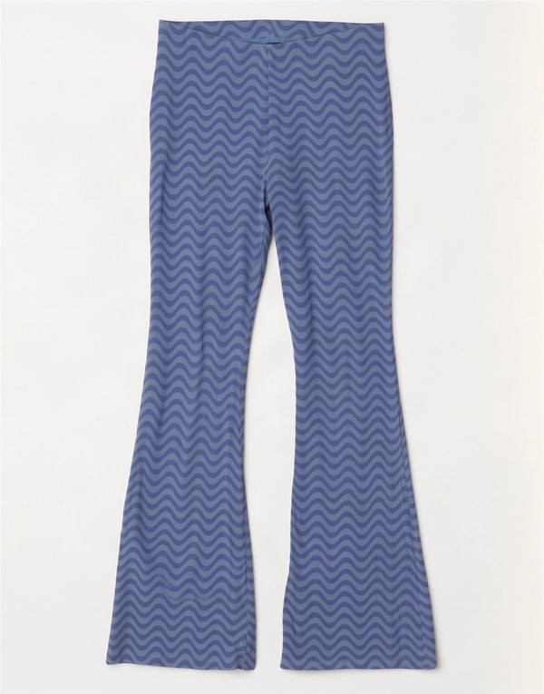 Marks & Spencer Girls Flare Leggings 13-14 Years Blue Chevron Cotton
