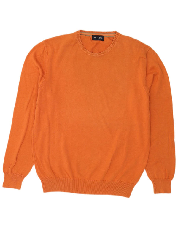 Maglione maglione girocollo da uomo Massimo Dutti in cotone arancione medio