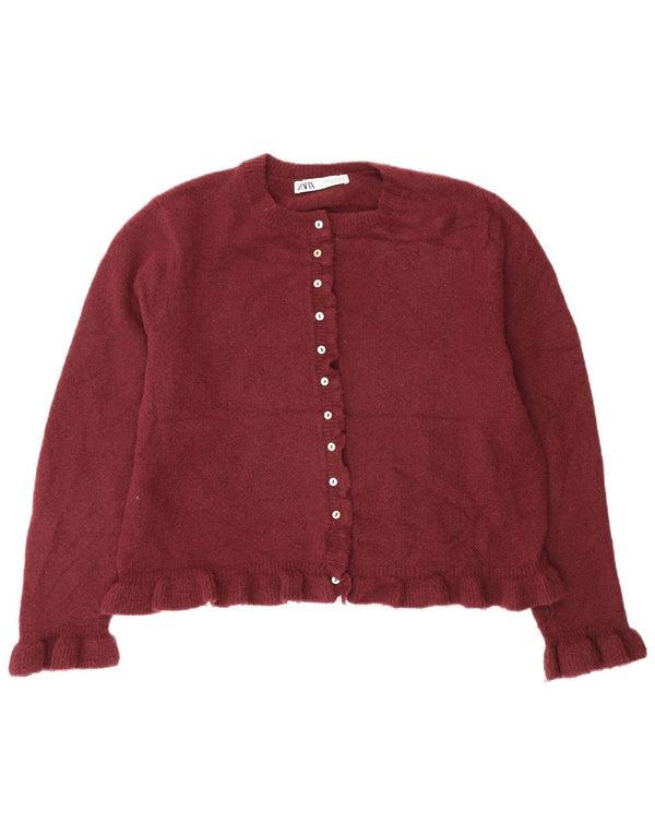 Zara Womens Cardigan Sweater UK 18 XL Burgundy