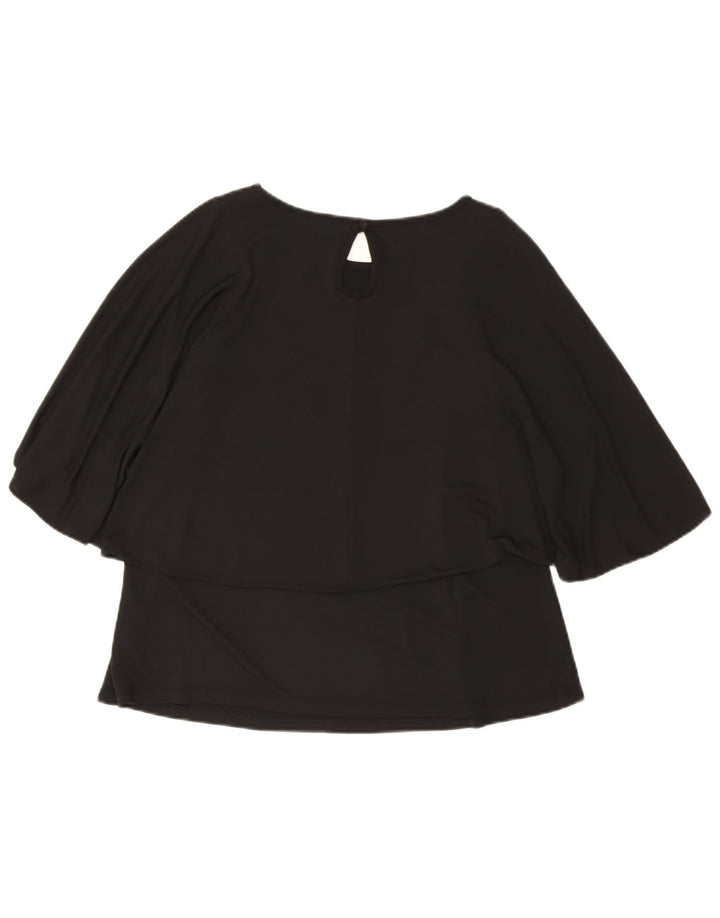 Topshop Womens Batwing Blouse Top UK 10 Small Black Polyester