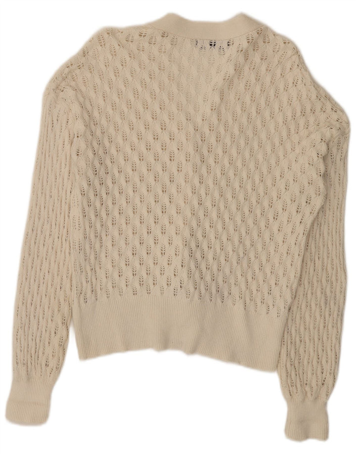 Marks & Spencer Damen-Cardigan-Pullover UK 14 Große weiße Baumwolle