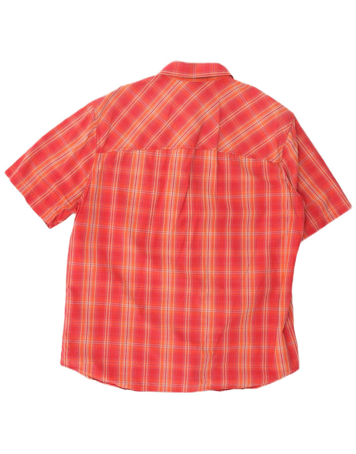 JACK WOLFSKIN Herren-Kurzarmhemd, groß, rot kariert, Baumwolle