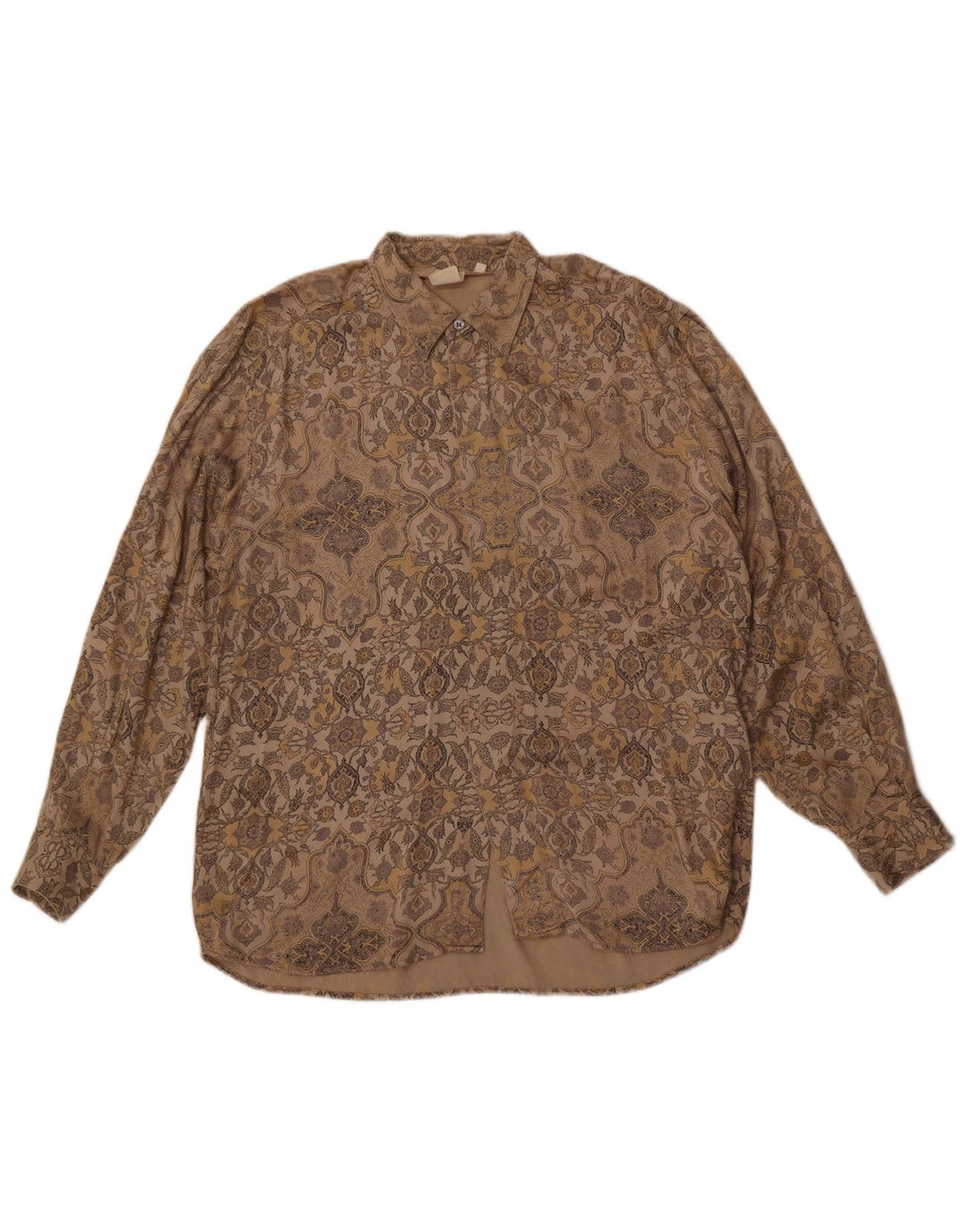 A.M. & Company Mens Shirt Large Brown Paisley Viscose