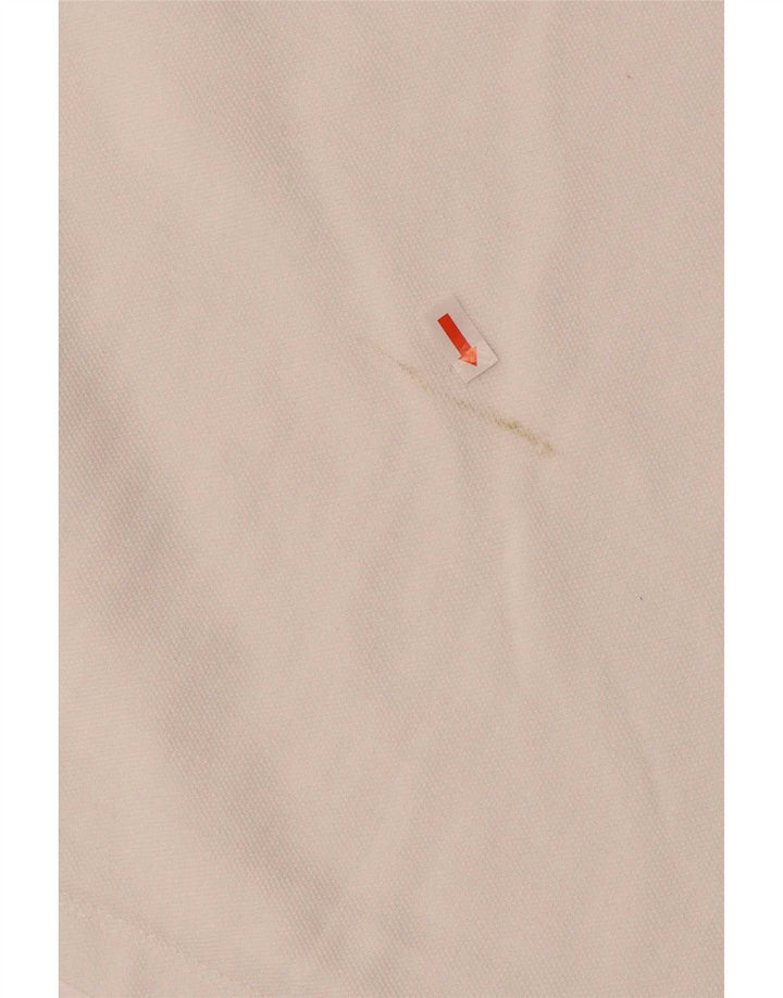 Blend Mens Polo Shirt Large White Striped Cotton