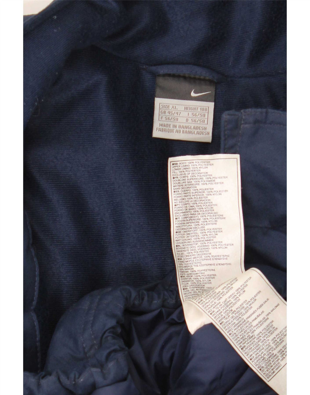 Nike Veste coupe-vent pour homme UK 45/47 XL Bleu marine Polyester