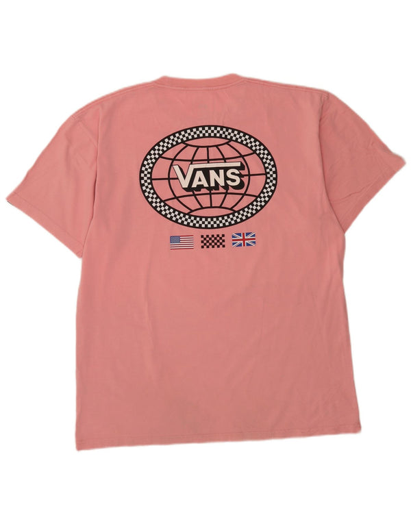 Vans Mens Classic Fit Graphic T-Shirt Top Large Pink Cotton