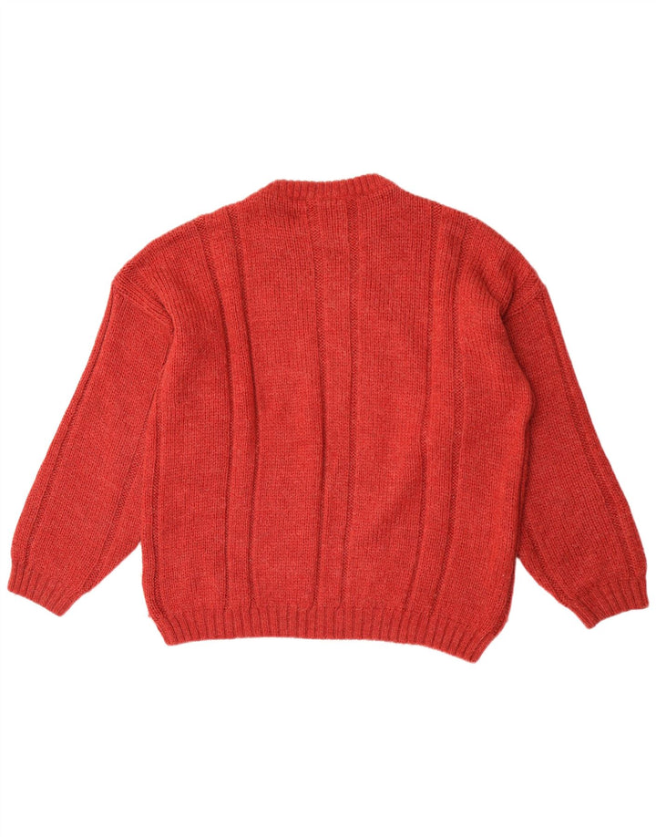 Luidiana Mens Crew Neck Jumper Sweater Large Red Acrylic
