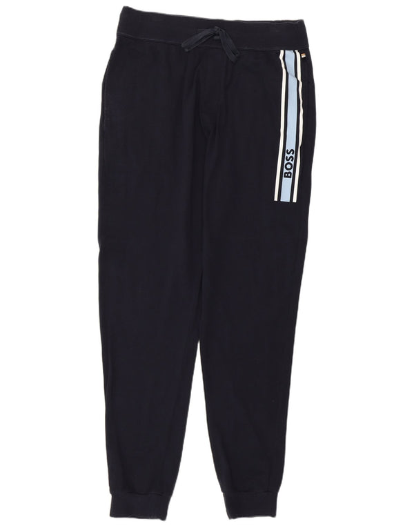 Hugo Boss Mens Graphic Tracksuit Trousers Joggers Medium Navy Blue Sports