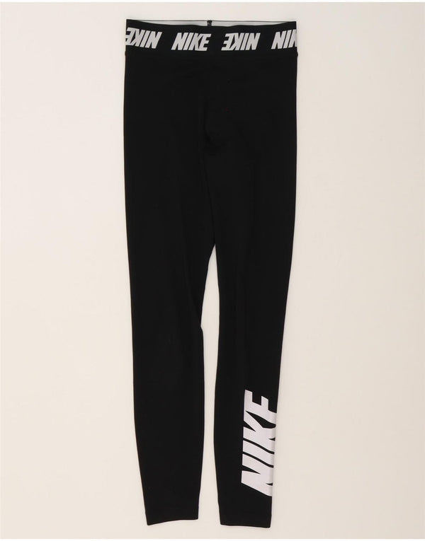 Leggings grafici da donna Nike UK 4 XS cotone nero