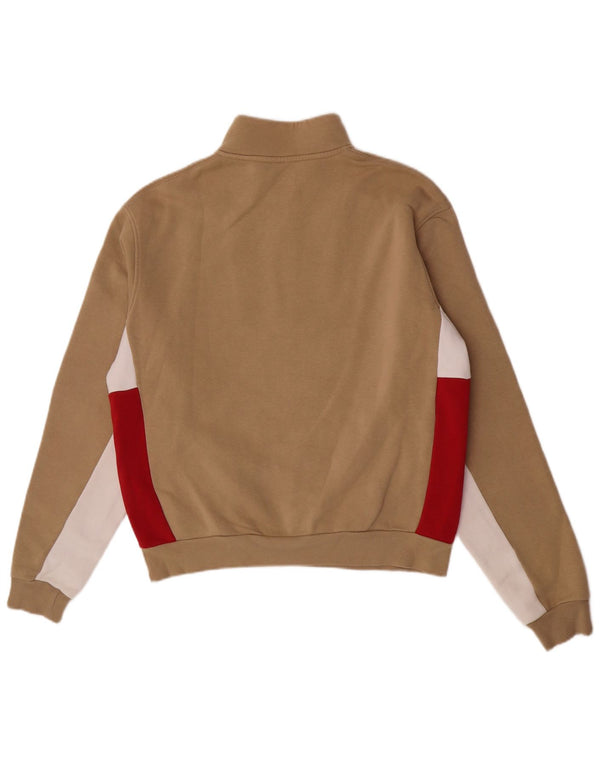 Adidas Herre Loose Fit Grafisk Sweatshirt Jumper Small Beige Colourblock