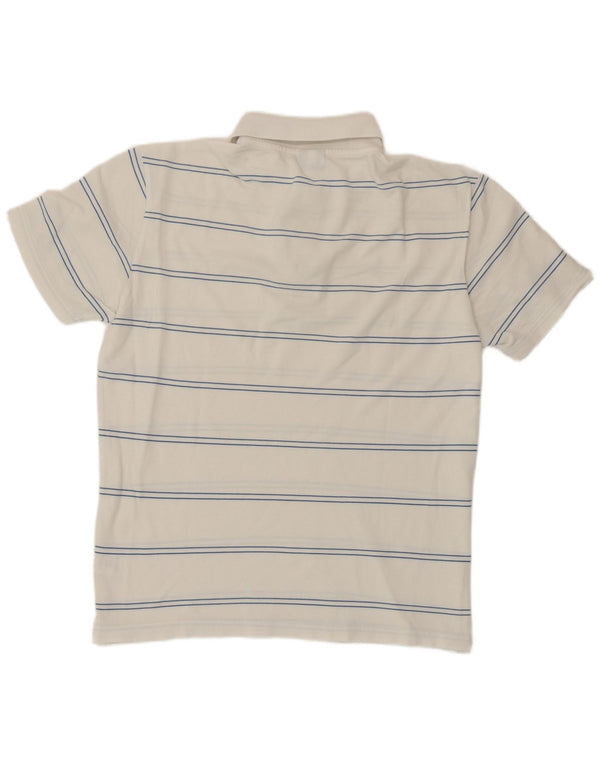 Polo Asics da uomo in cotone a righe bianche medie