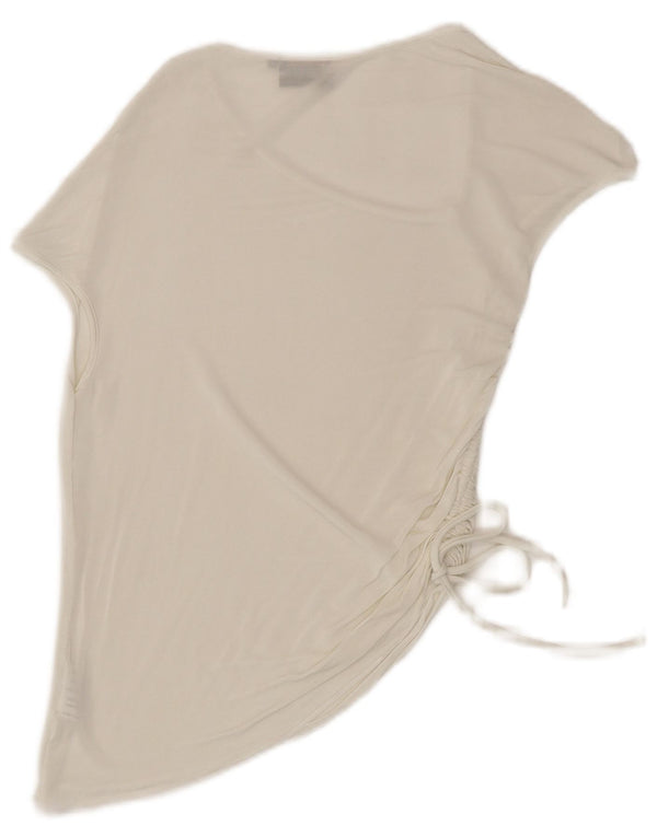 Max & Co. Damen Asymmetrisches Blusenoberteil UK 14 Large Weiße Viskose