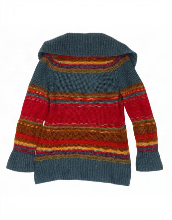 Maglione cardigan da donna Monsoon UK 12 Acrilico a righe multicolore medio