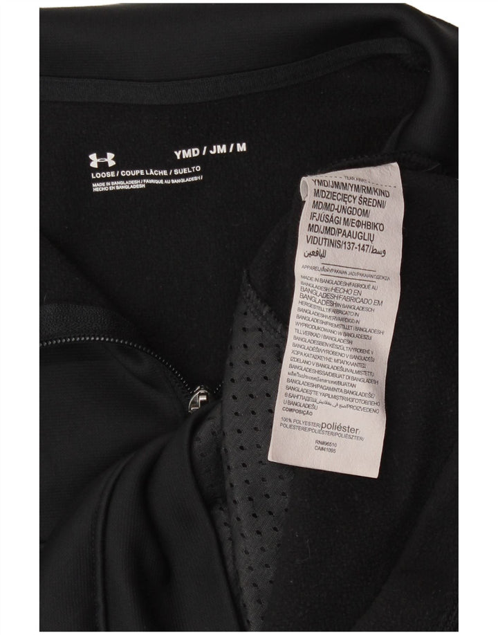 Under Armour Boys Zip Neck Sweatshirt Jumper 9-10 år Medium Sort