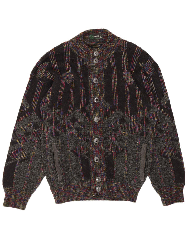 Tris Line Pull Cardigan Homme IT 50 Laine Géométrique Multicolore Moyen