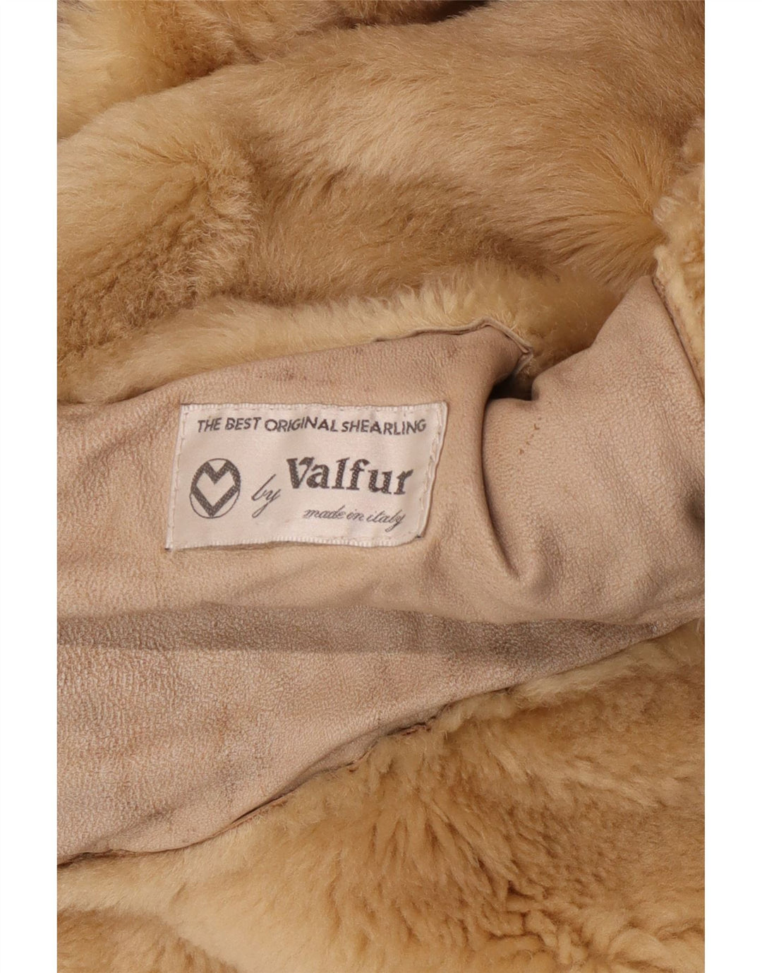 Vintage Womens Shearling Coat UK 14 Medium Beige Shearling
