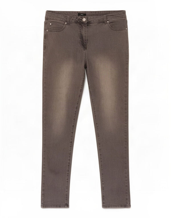 M&Co Jeans Skinny Feminino UK 14 Grande W30 L29 Algodão Cinza