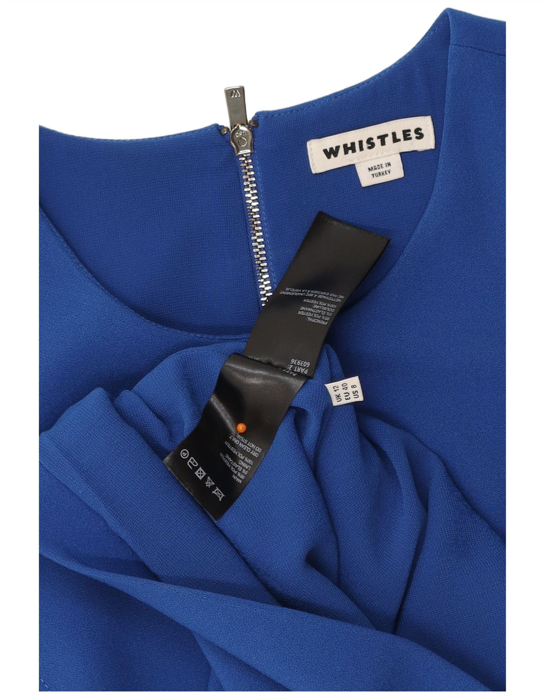 WHISTLE Dame A-Line Kjole UK 12 Medium Blue Polyester