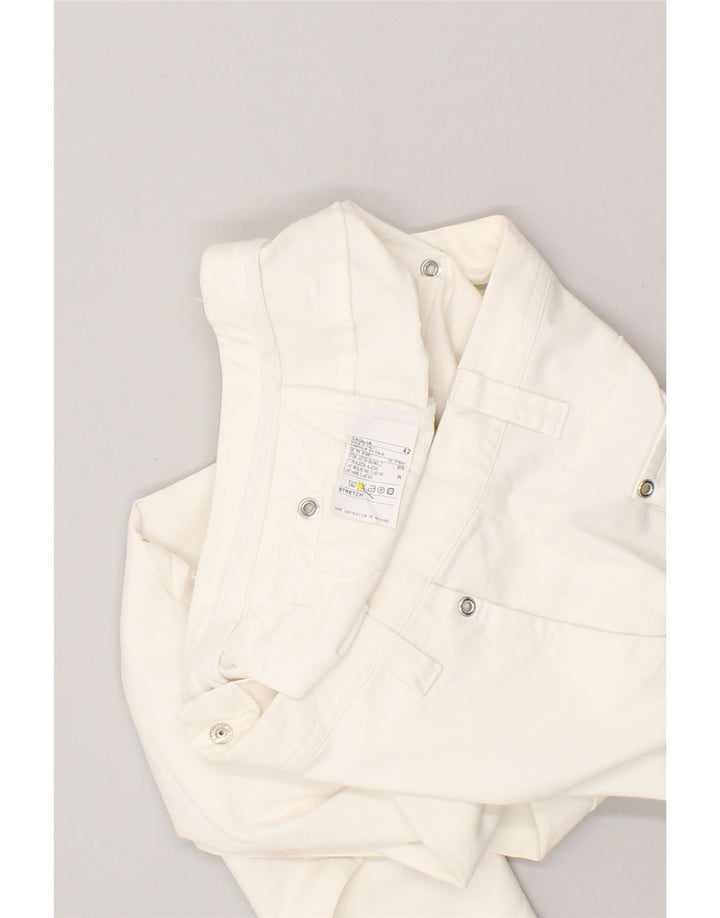 SISLEY Womens Bootcut Chino Trousers IT 42 Medium W30 L29 White Cotton Vintage Sisley and Second-Hand Sisley from Messina Hembry 