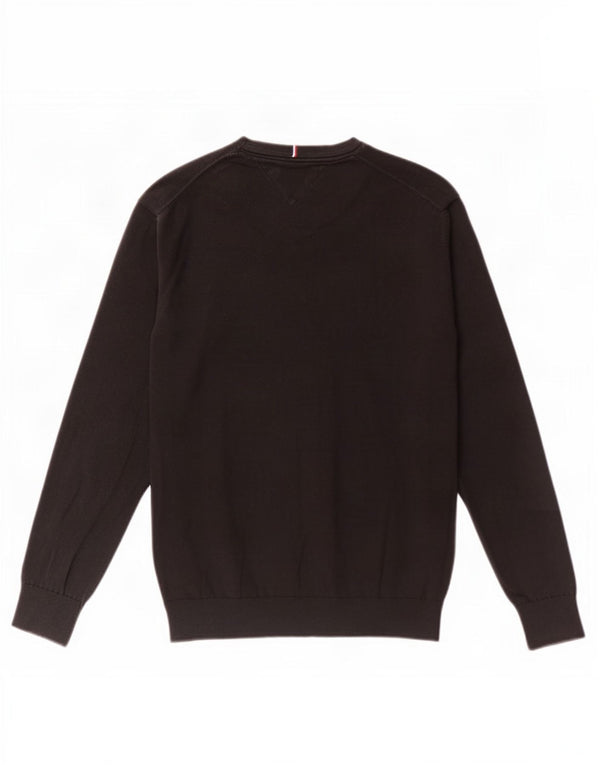 Tommy Hilfiger Mens Crew Neck Jumper Sweater Medium Black Cotton