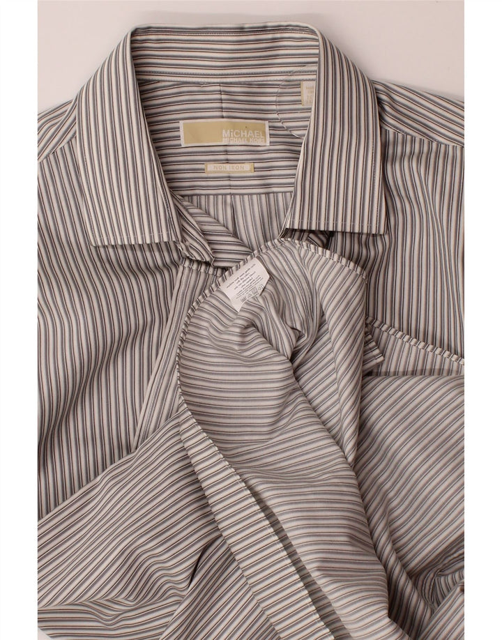 MICHAEL KORS Mens Shirt Size 16 Large Grey Pinstripe Vintage Michael Kors and Second-Hand Michael Kors from Messina Hembry 