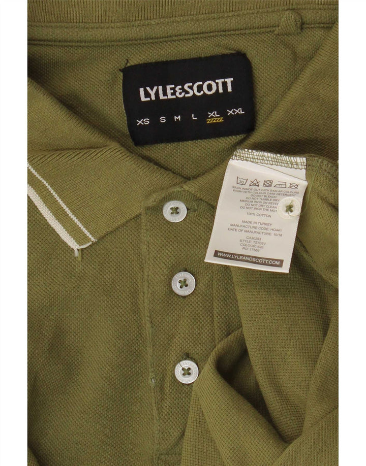 Lyle & Scott Mens Polo Shirt XL Khaki Cotton