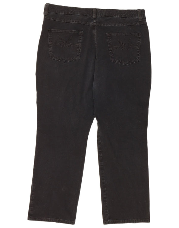 Marks & Spencer Womens Straight Casual Trousers UK 18 XL W38 L26 Black