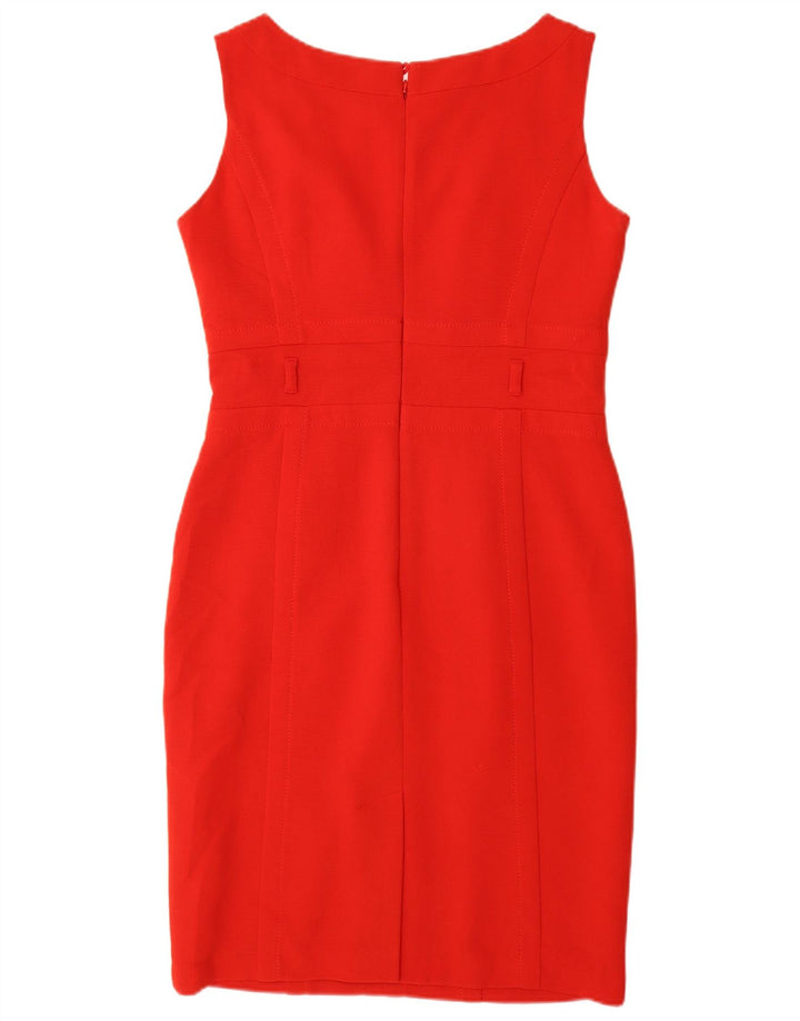 Marks & Spencer Damen Ärmelloses Etuikleid UK 12 Mittelrotes Polyester