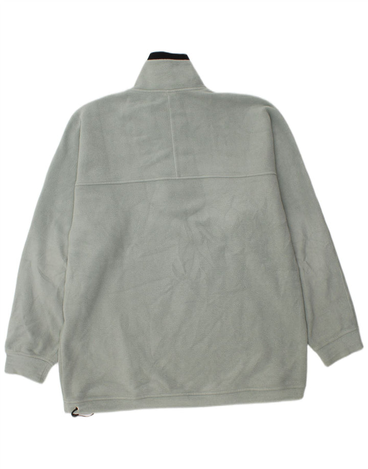 Asics Maglione in pile da uomo con zip e collo grande color block verde