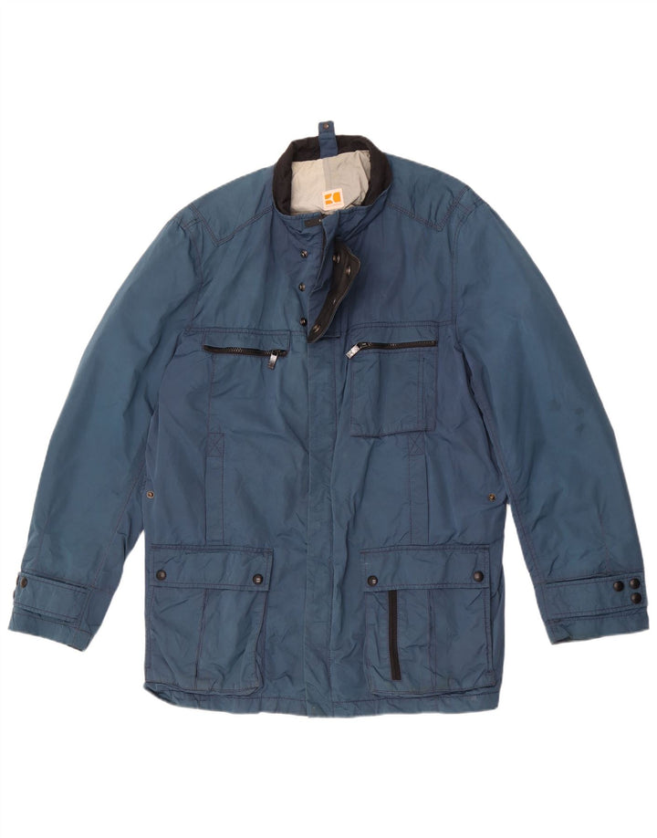 Hugo Boss Mens Utility Jacket EU 54 2XL Blue Polyamide