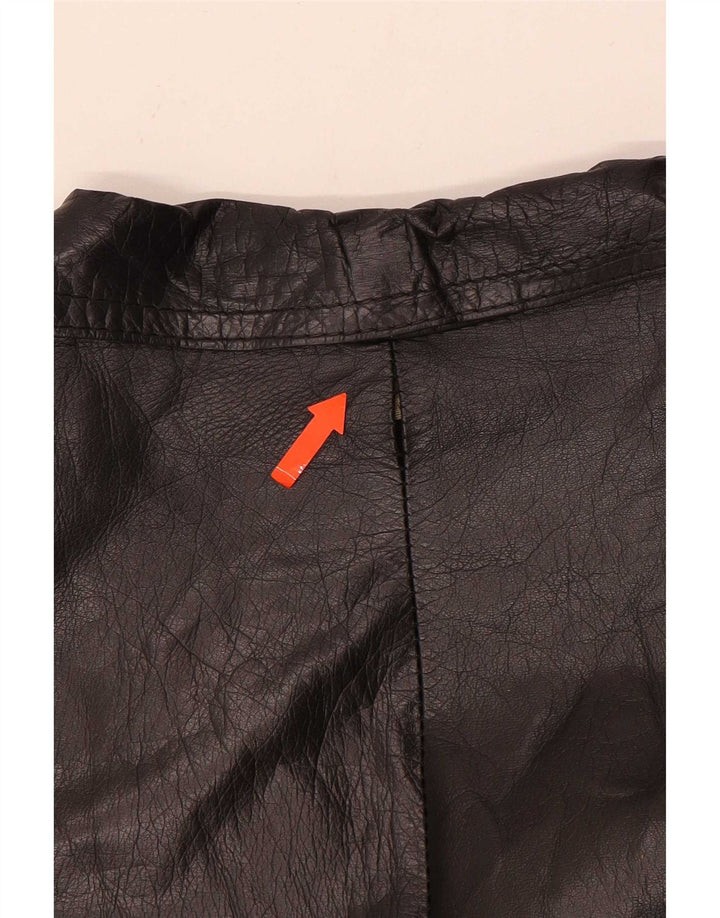 Jaqueta de couro feminina Maxime UK 14 médio preto