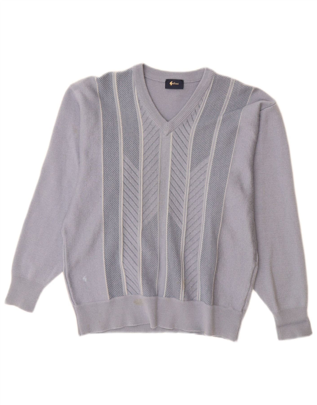 Gabicci Pull Col V Homme Laine Rayée Bleu Moyen