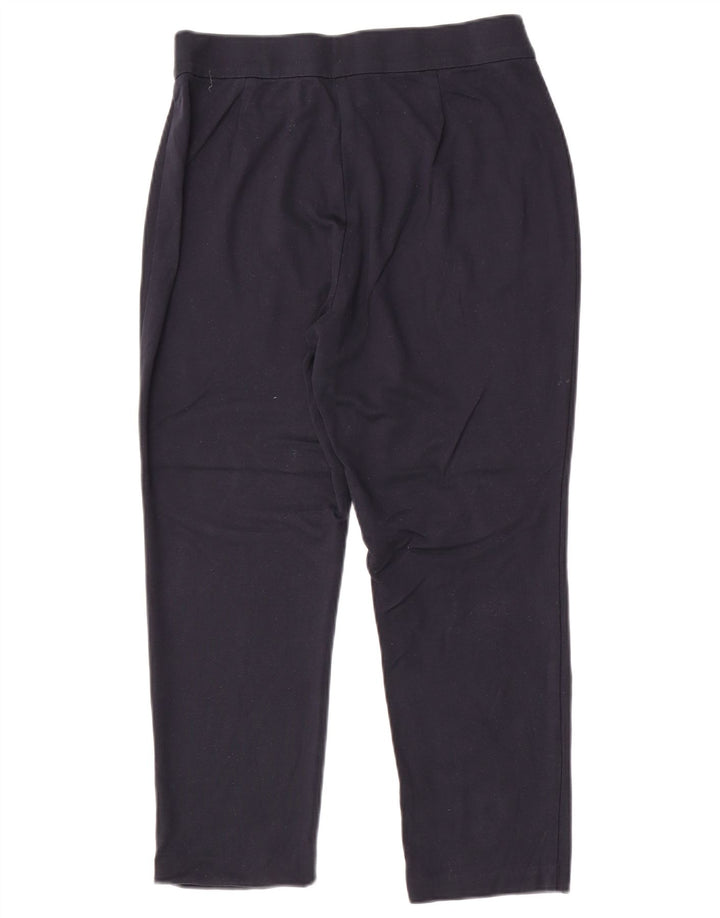 Marks & Spencer Womens Cropped Trousers UK 14 Medium W30 L25 Navy Blue
