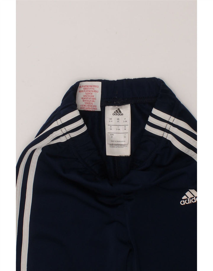 ADIDAS Boys Tracksuit Trousers Joggers 2-3 Years  Navy Blue Polyester Vintage Adidas and Second-Hand Adidas from Messina Hembry 