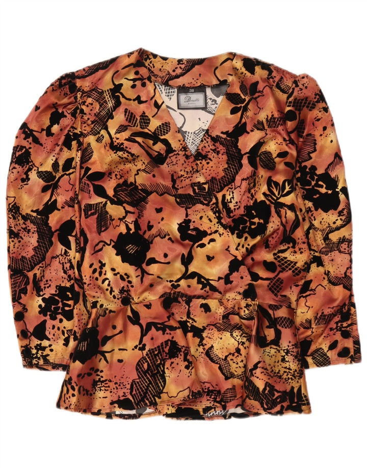 Dorette Camicetta da donna con maniche a 3/4 Top EU 38 Arancione medio floreale