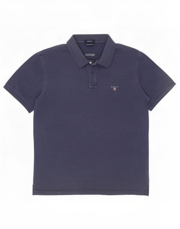 Gant Mens Regular Fit Polo Shirt XL Navy Blue Cotton
