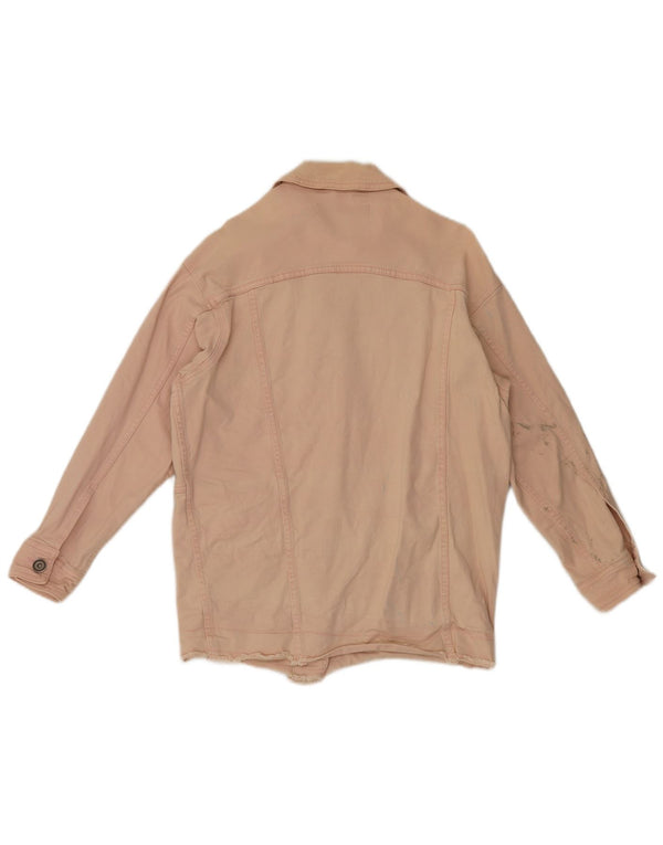 Damska kurtka jeansowa oversize Zara UK 6 XS, różowa, bawełniana