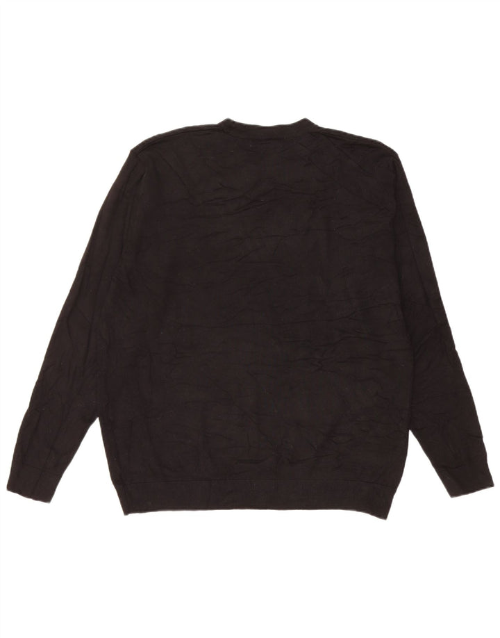 Zara Mens Crew Neck Jumper Sweater Small Black Viscose