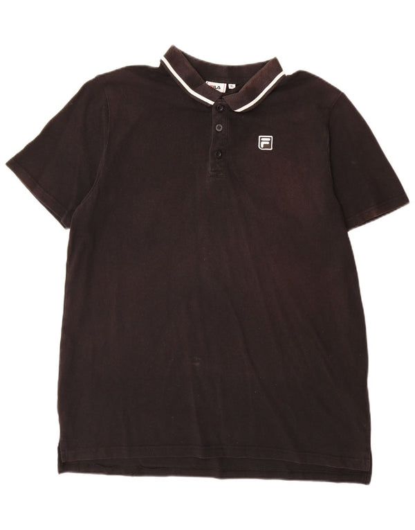 Fila Mens Polo Shirt XL Black Cotton