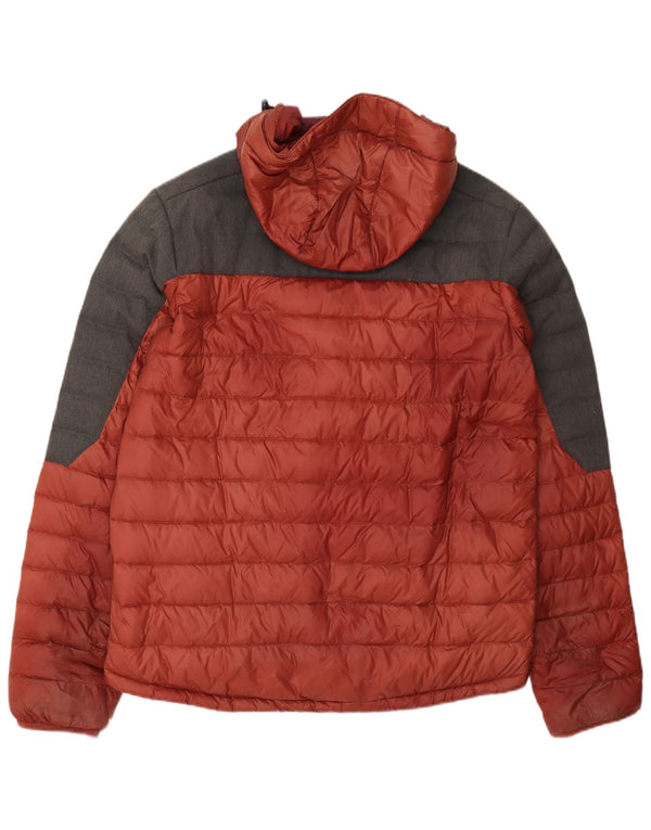 Jack Wolfskin Chaqueta acolchada con capucha para hombre UK 40/42 Large Rojo Colorblock
