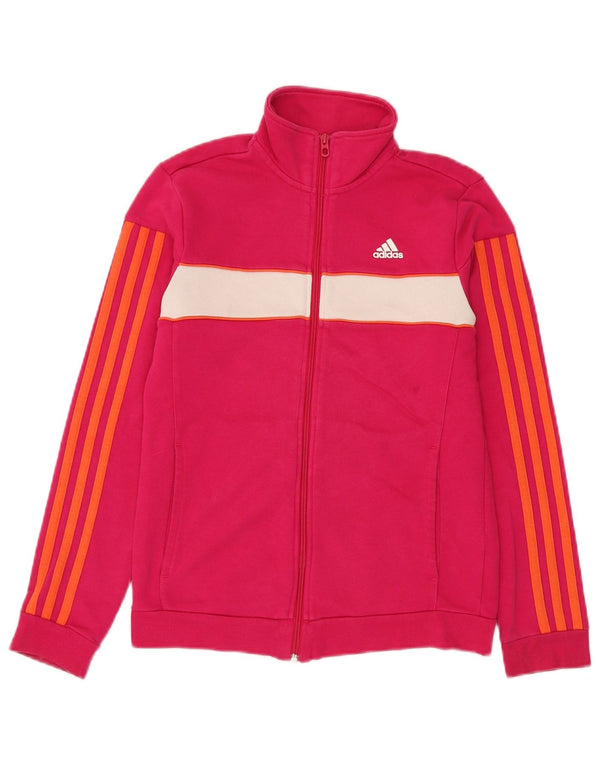 Adidas Damen Trainingsanzug Top Jacke UK 8/10 Small Rosa Colourblock Baumwolle