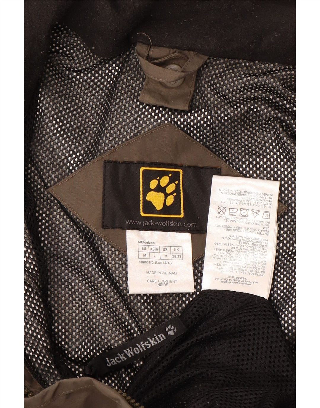 JACK WOLFSKIN Herren Regenjacke UK 36/38 Mittelbraunes Colourblock-Polyamid