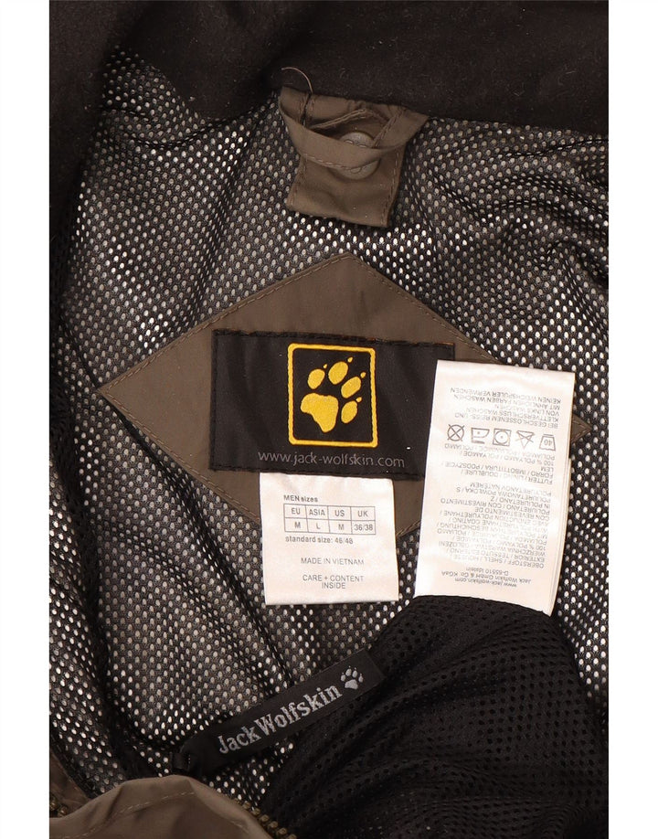 JACK WOLFSKIN Herren Regenjacke UK 36/38 Mittelbraunes Colourblock-Polyamid