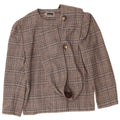 Luisa Spagnoli Veste blazer à 2 boutons pour femme IT 44 en laine à carreaux marron moyen