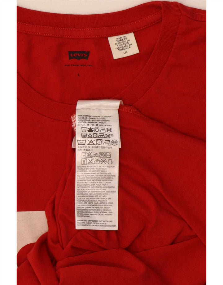 T-shirt grafica da uomo Levi's Top grande in cotone rosso