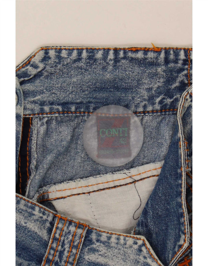 Vintage Dame Denim Nederdel IT 42 Medium W28 Blå Bomuld