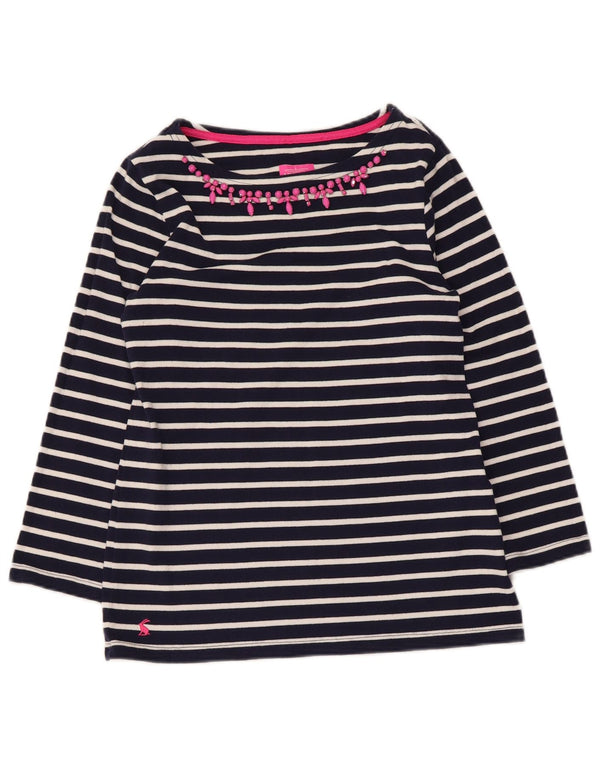 Joules Top da donna a maniche lunghe UK 8 Small in cotone a righe blu navy