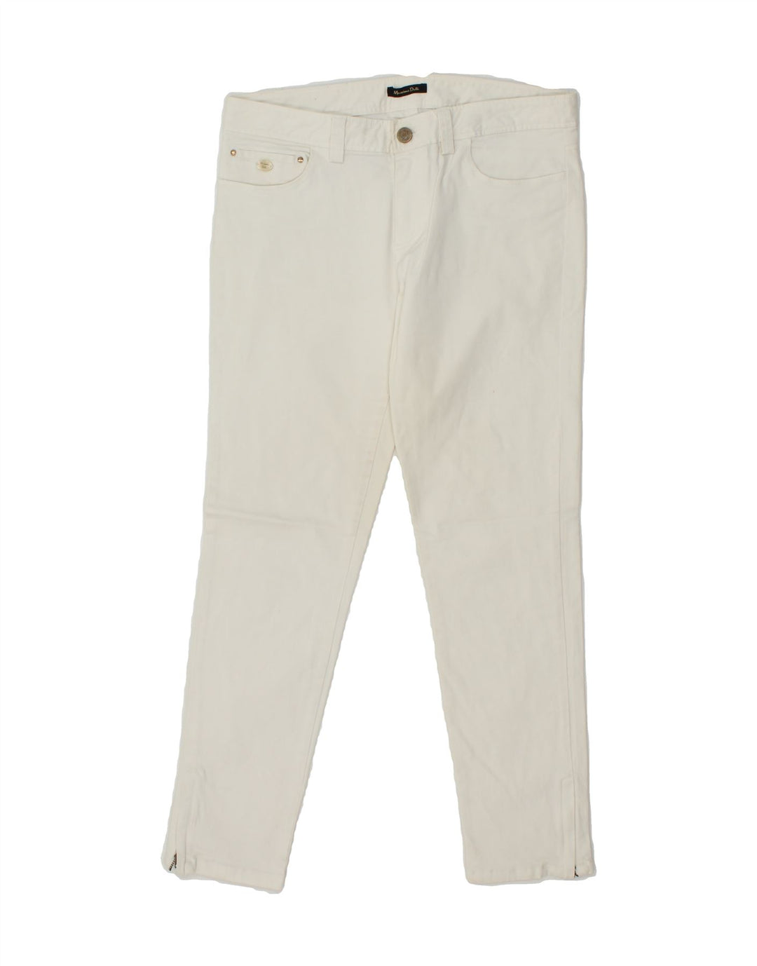MASSIMO DUTTI Womens Casual Fit Slim Jeans EU 40  Medium W30 L28 White Vintage Massimo Dutti and Second-Hand Massimo Dutti from Messina Hembry 