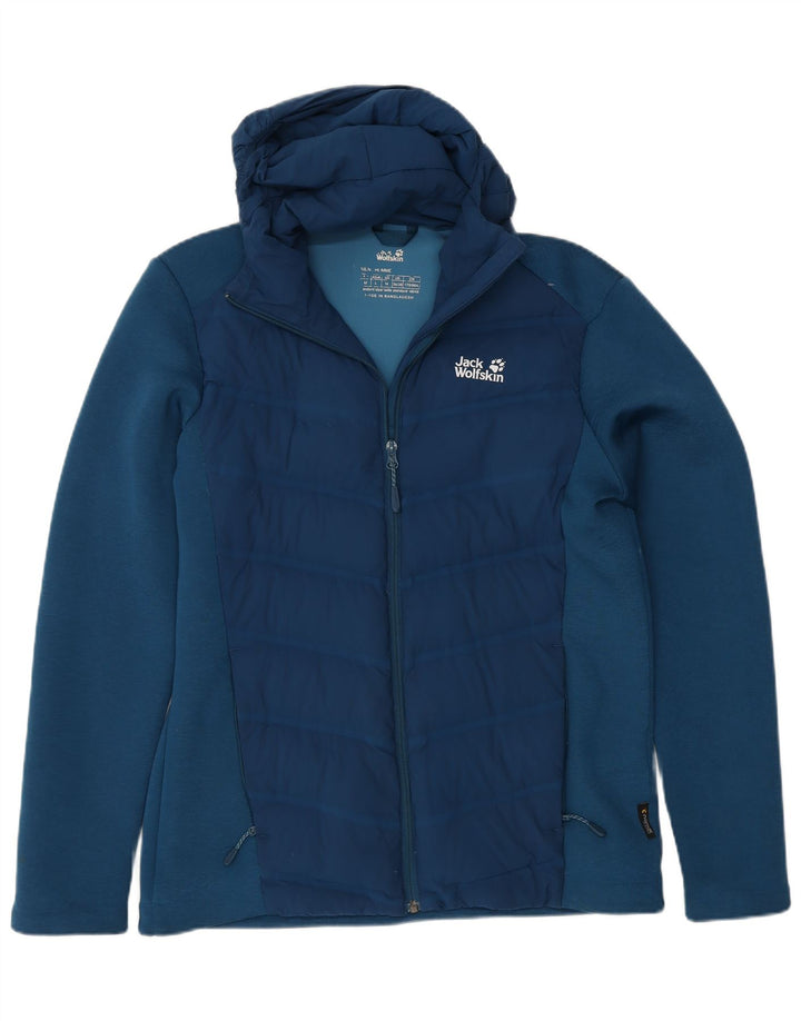 Jack Wolfskin Mens Hooded Windbreaker Jacket UK 36/38 Small Blue Polyester