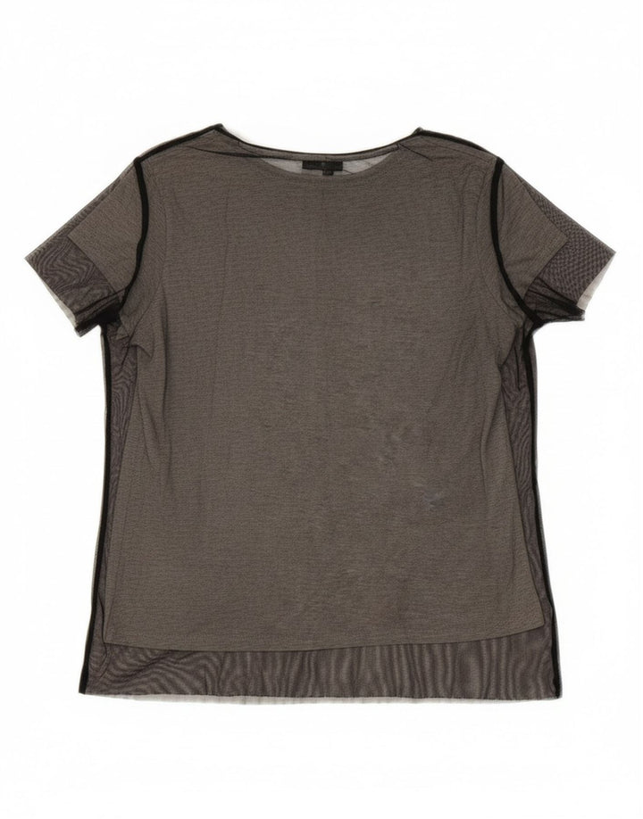 GUESS Womens Graphic T-Shirt Top UK 6 XS Grey Polyester